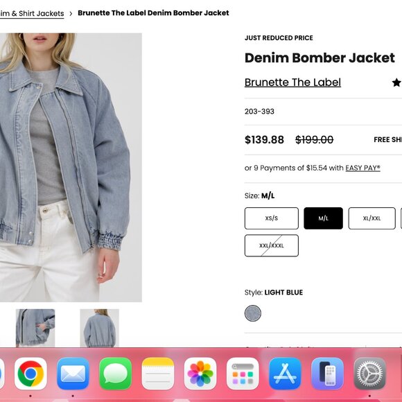 Brunette The Label Bomber Jean Jacket - Picture 6 of 6